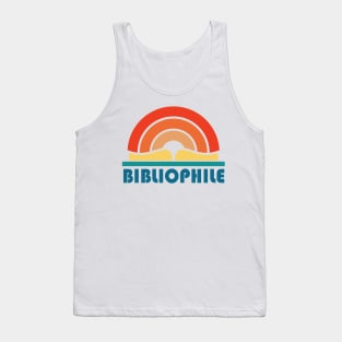 Bibliophile in retro teal, orange, red, and yellow - for book lovers and bookworms everywhere Tank Top